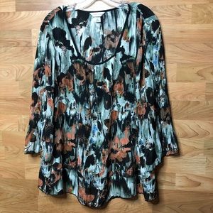 XL CHRISTOPHER & BANKS ACCORDION BLOUSE